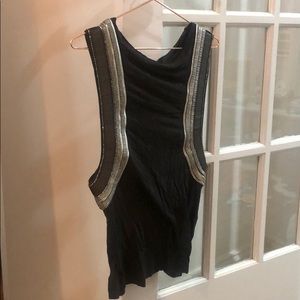 all saints metal beaded embellished tank top